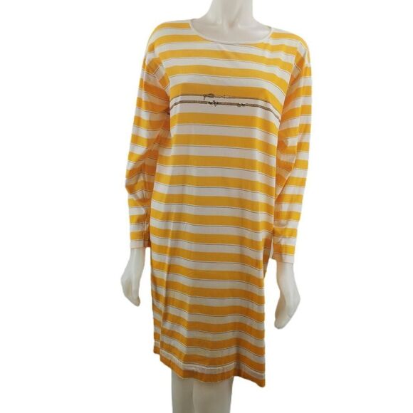 Rare Vintage Gucci Collector's Nautical Dress | Orange & White Stripes with Fray - Picture 1 of 5